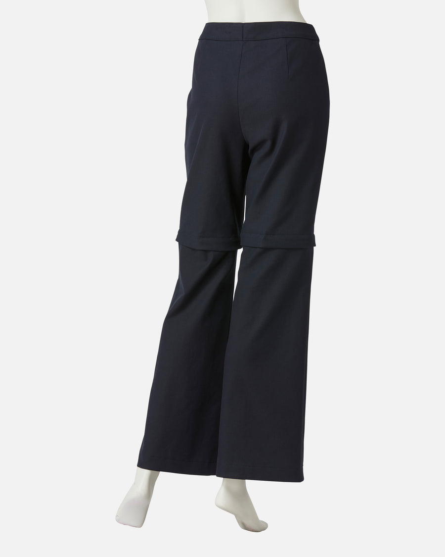 Stretch cotton gabardine 2way pants