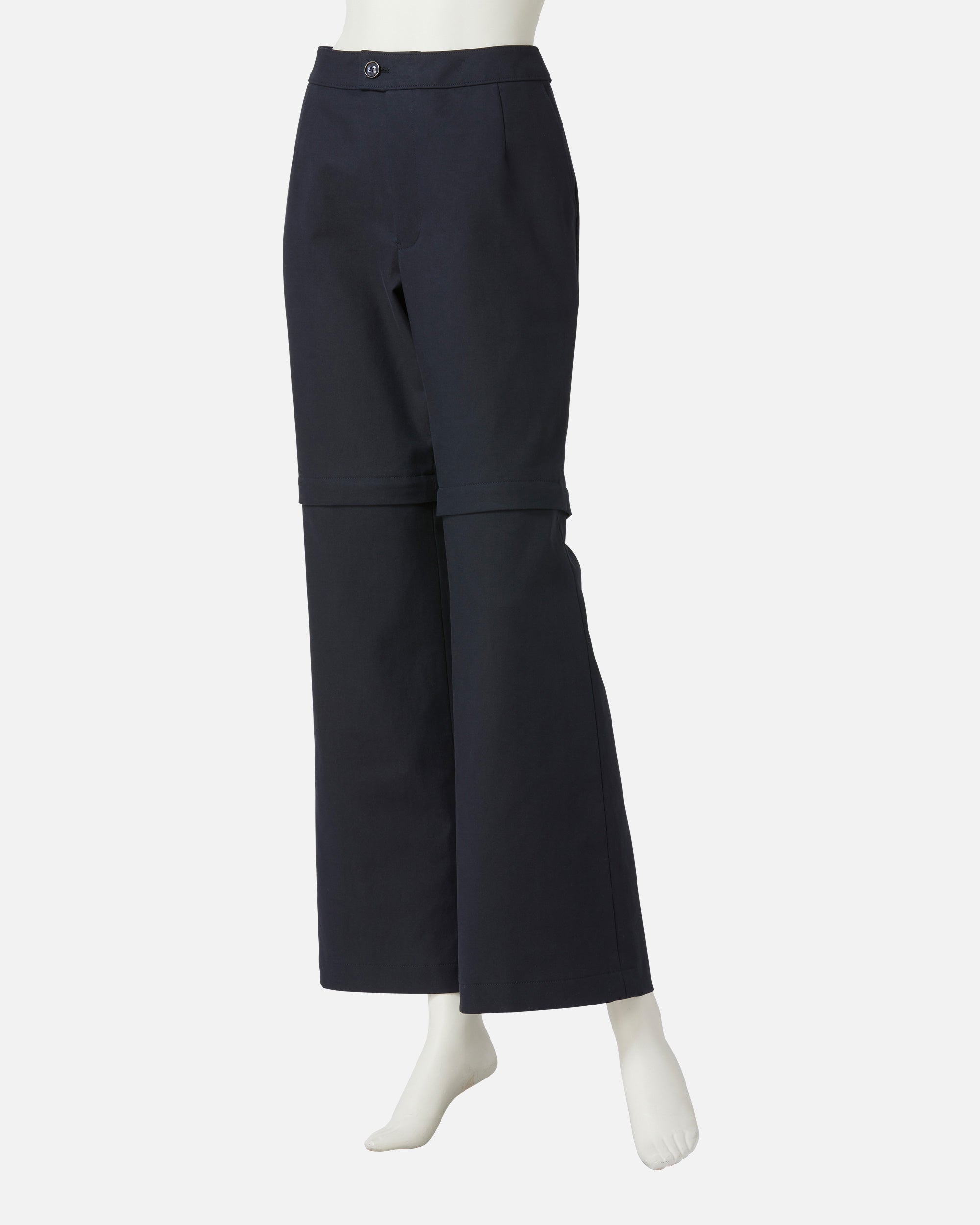 Stretch cotton gabardine 2way pants