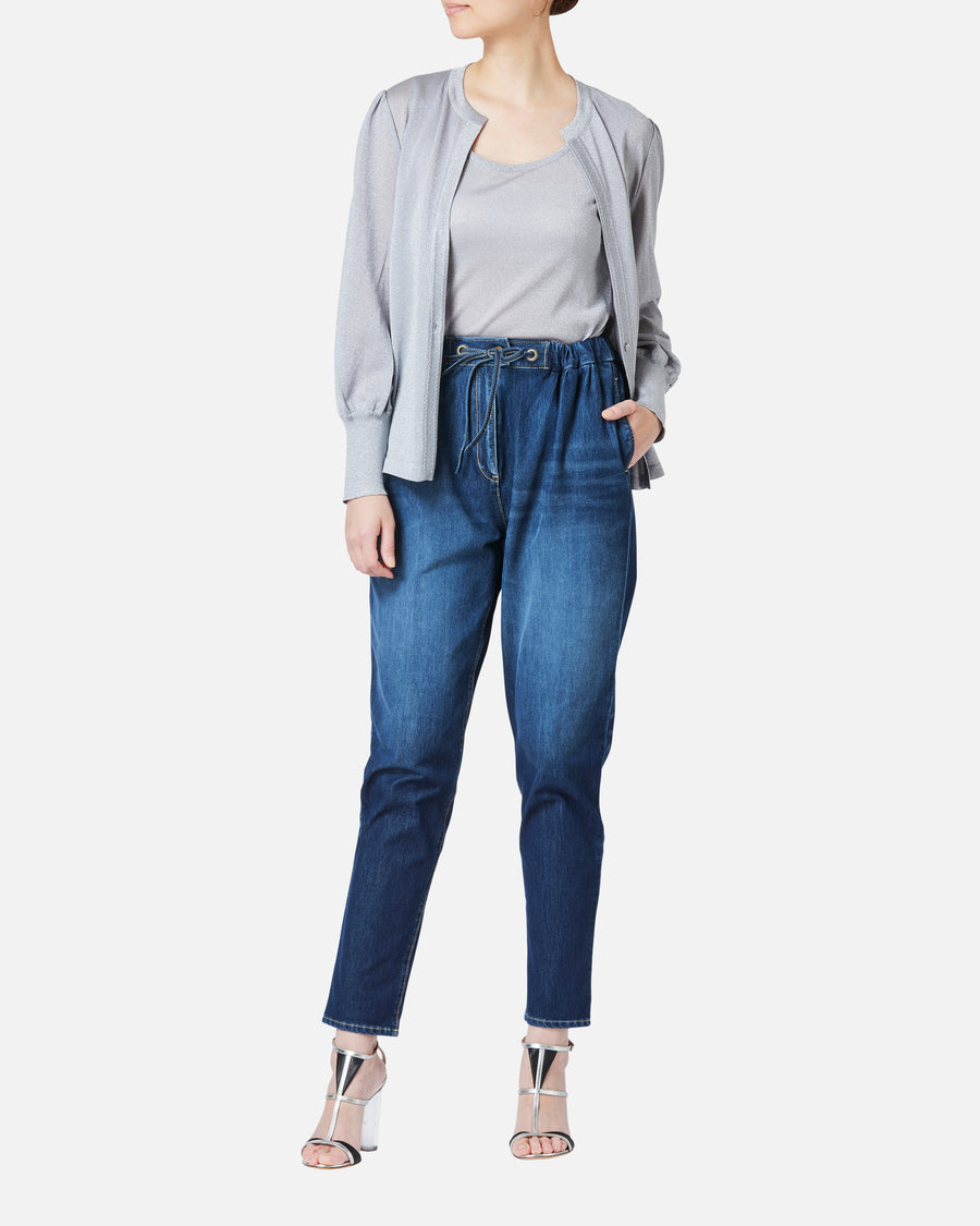 Lamé knit cardigan