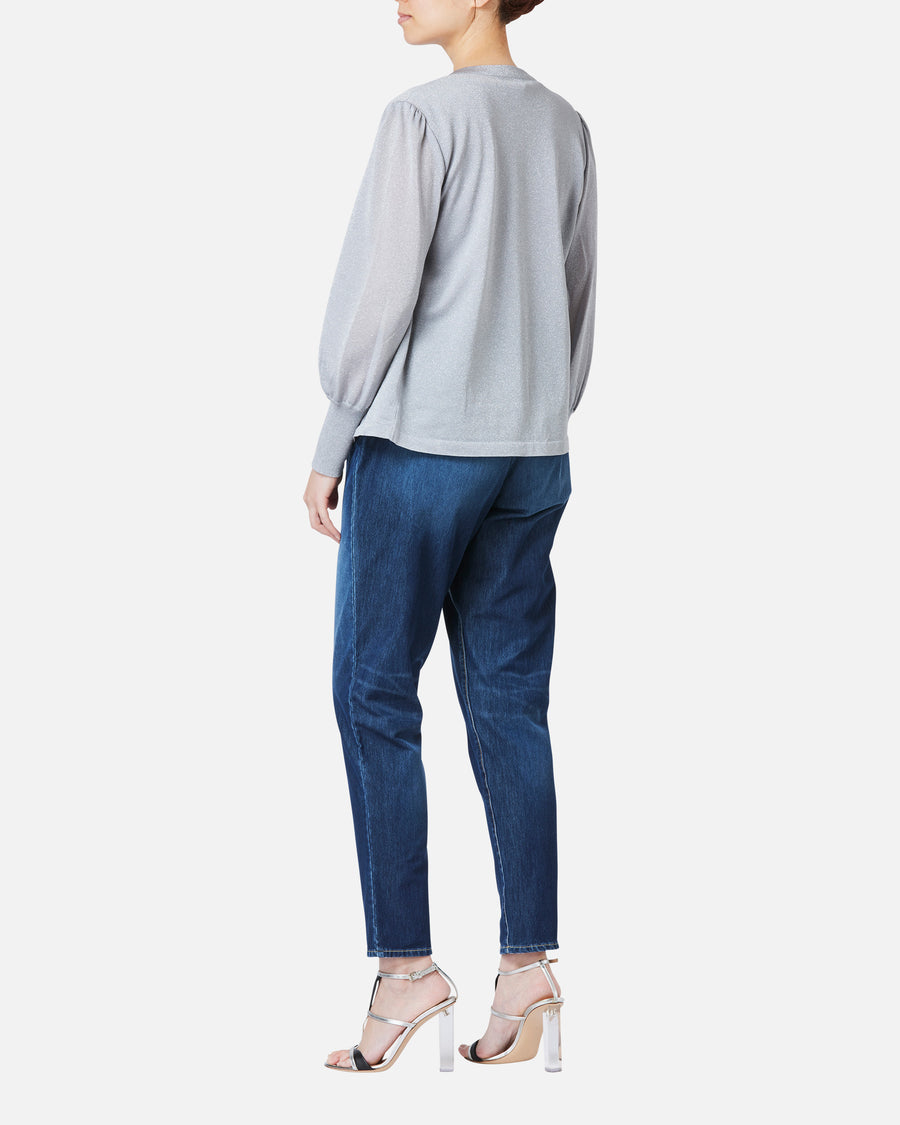 Lamé knit cardigan