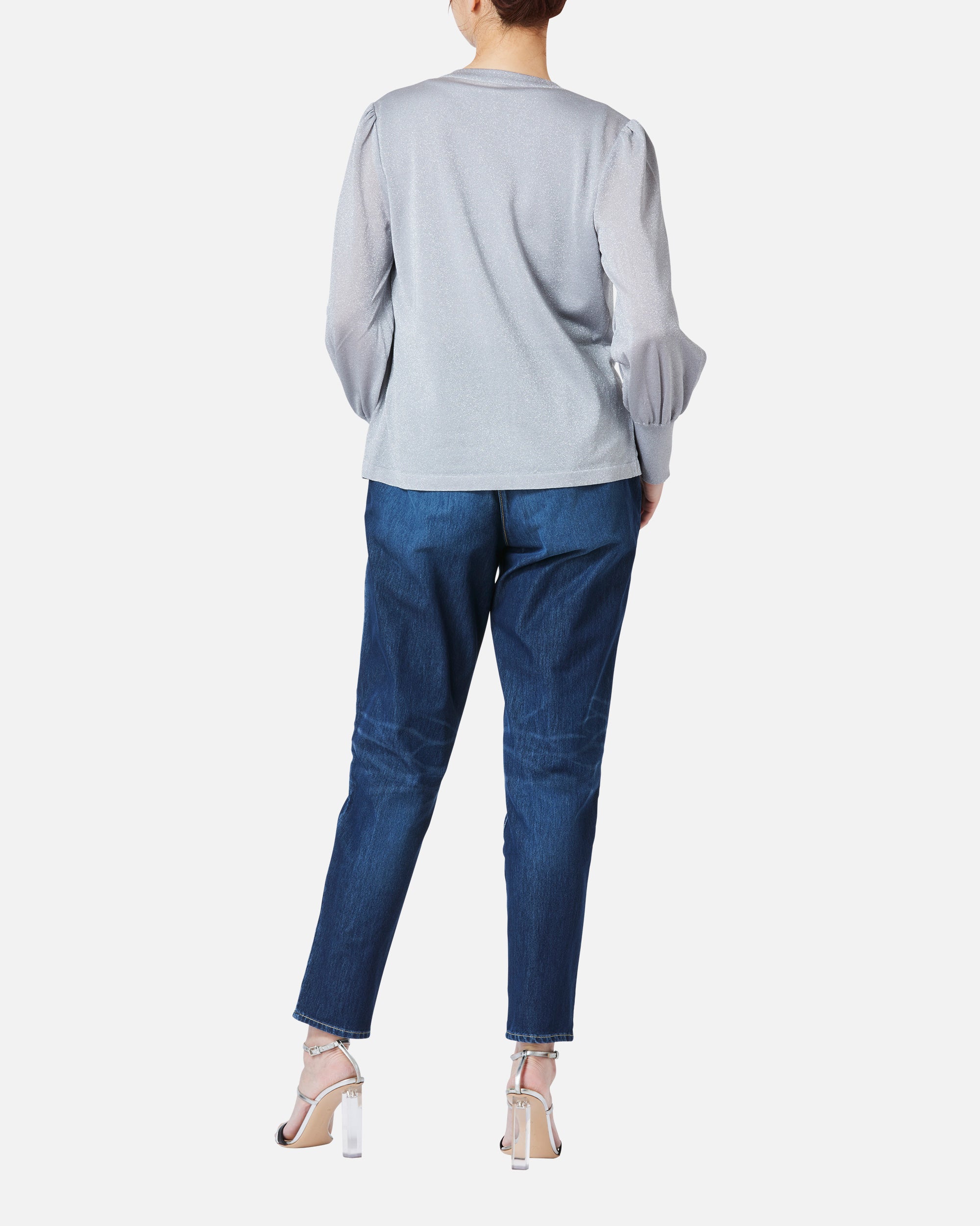 Lamé knit cardigan
