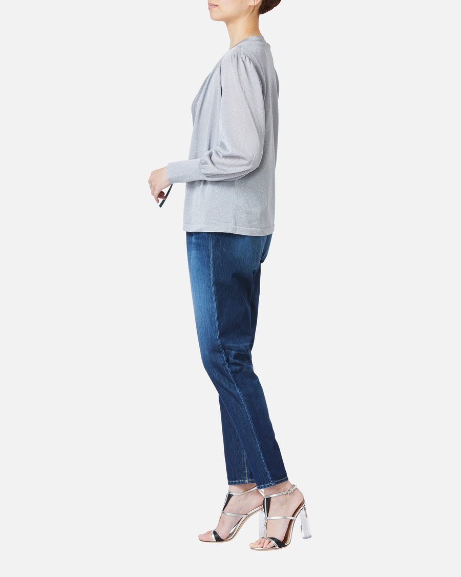 Lamé knit cardigan
