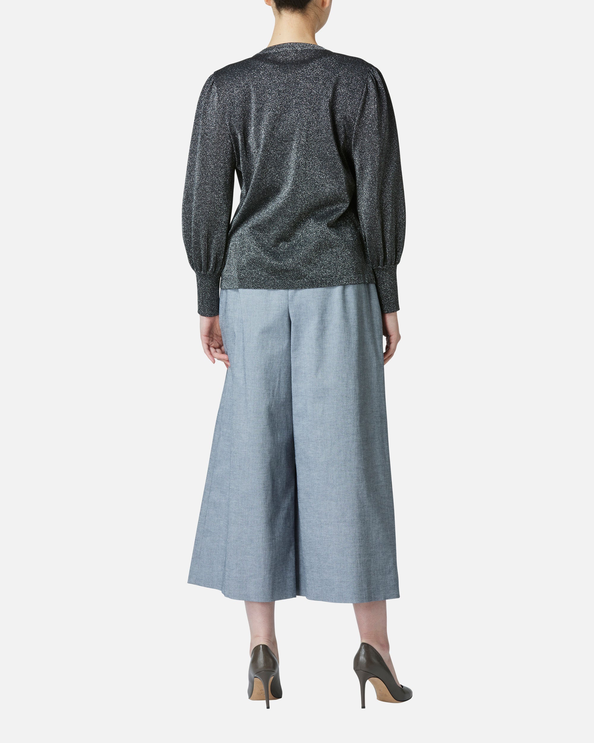 Lamé knit cardigan