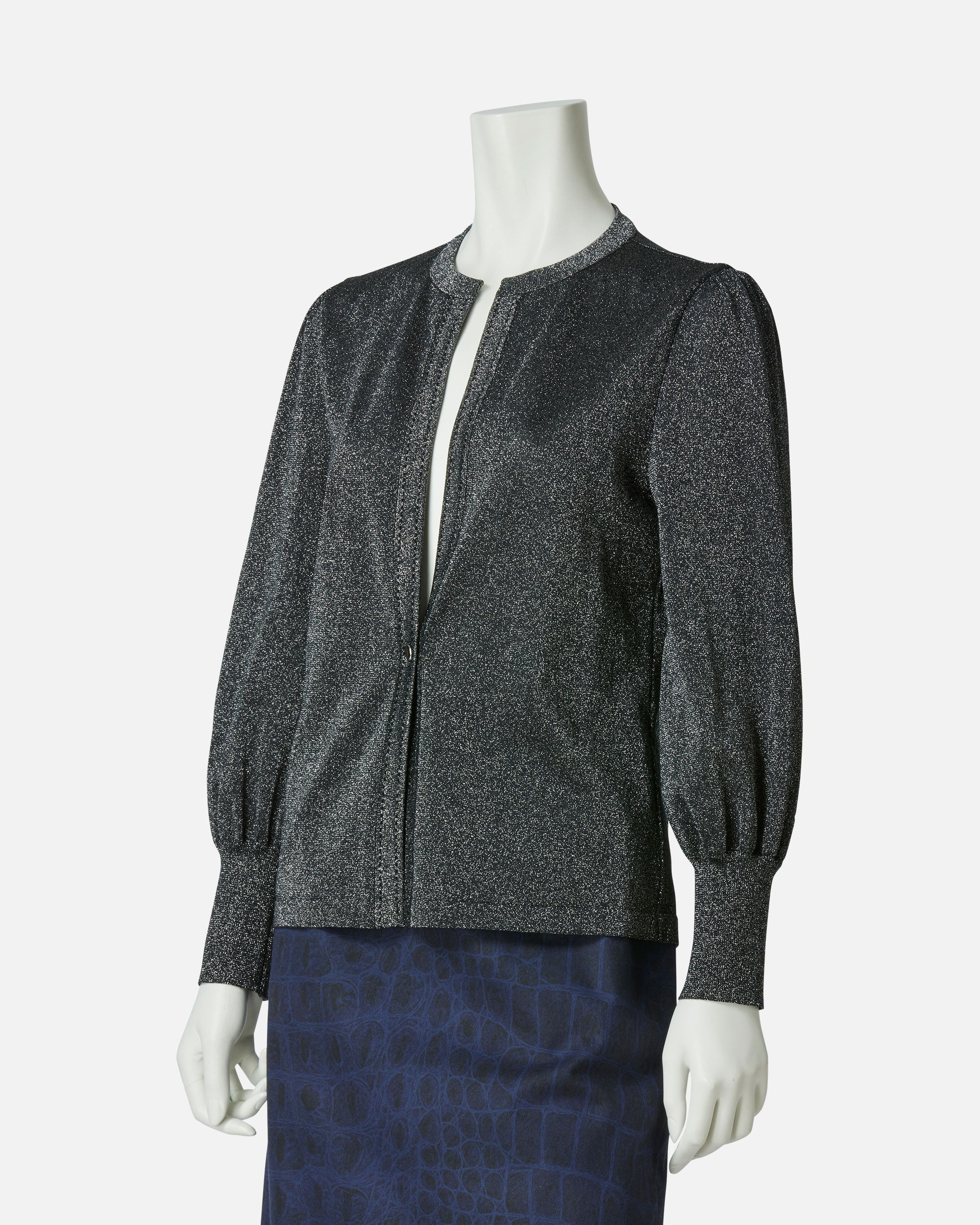 Lamé knit cardigan