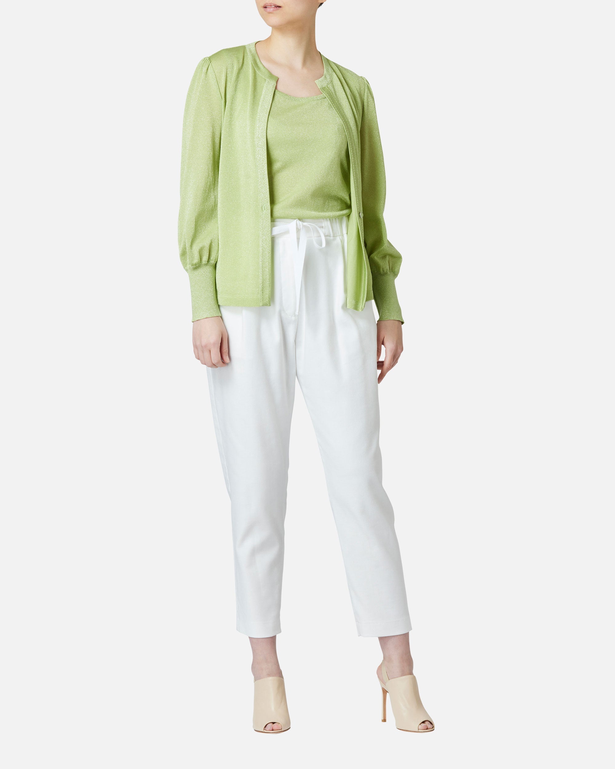 Lamé knit cardigan